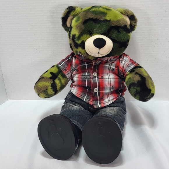 Build a Bear Workshop 16" Jungle Camouflage Plush Teddy Bear stuffed animal toy - Picture 4 of 9